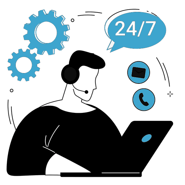 Customer Service Icon, 24/7 customer service